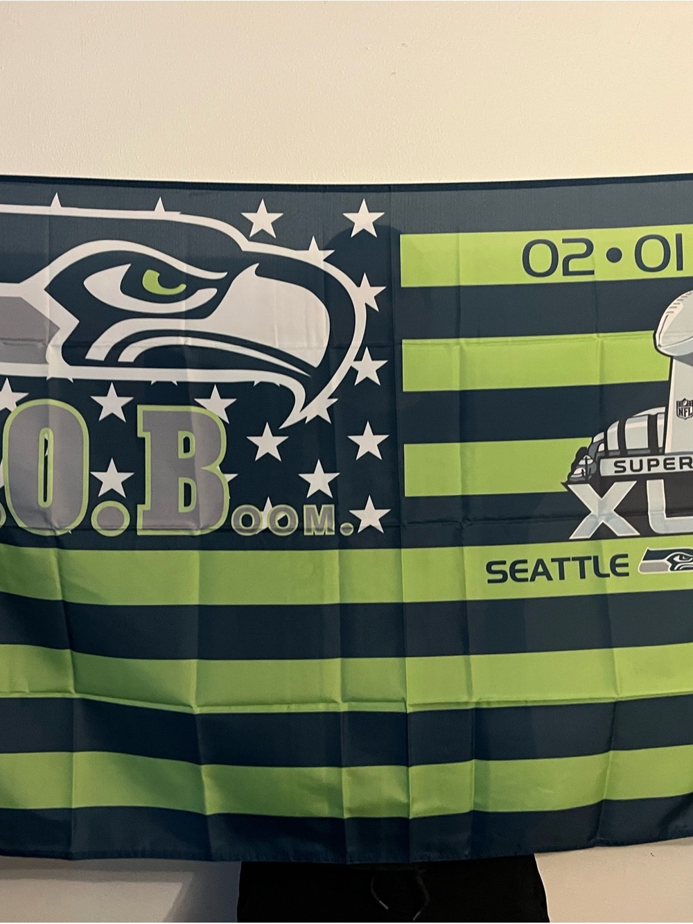 Official Seahawks flag with grommets